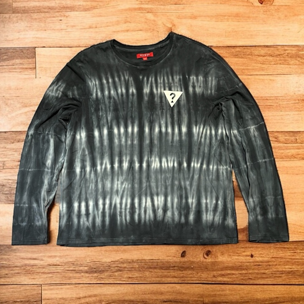 GUESS Men's Tie-Dye Long Sleeve Tee - Logo - XL